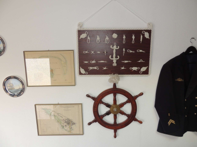 Wanddekoration Bilder mit maritimen Motiven, Knoten und Steuerrad aus Holz